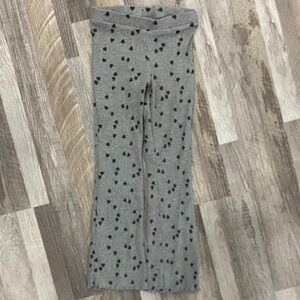 H&M Girl’s Grey Heart Flared Ribbed Pants Size 6